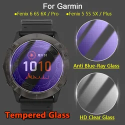 Screen Protector For Garmin Fenix 6 6S 6X Pro 5 5S Plus Smart Watch 2.5D 9H Ultra Slim Clear / Anti Blue-Ray Tempered Glass Film