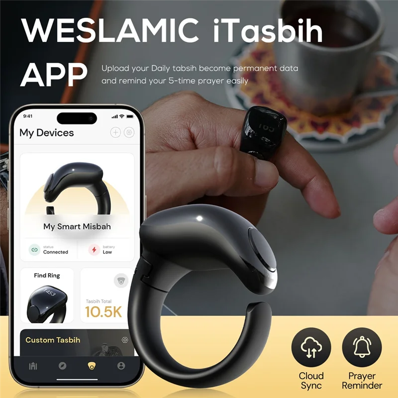 Desempenho estável-anéis inteligentes tasbih contador anéis bluetooth eletrônico dedo contador app suporte à prova dwaterproof água 4 dígitos dedo co