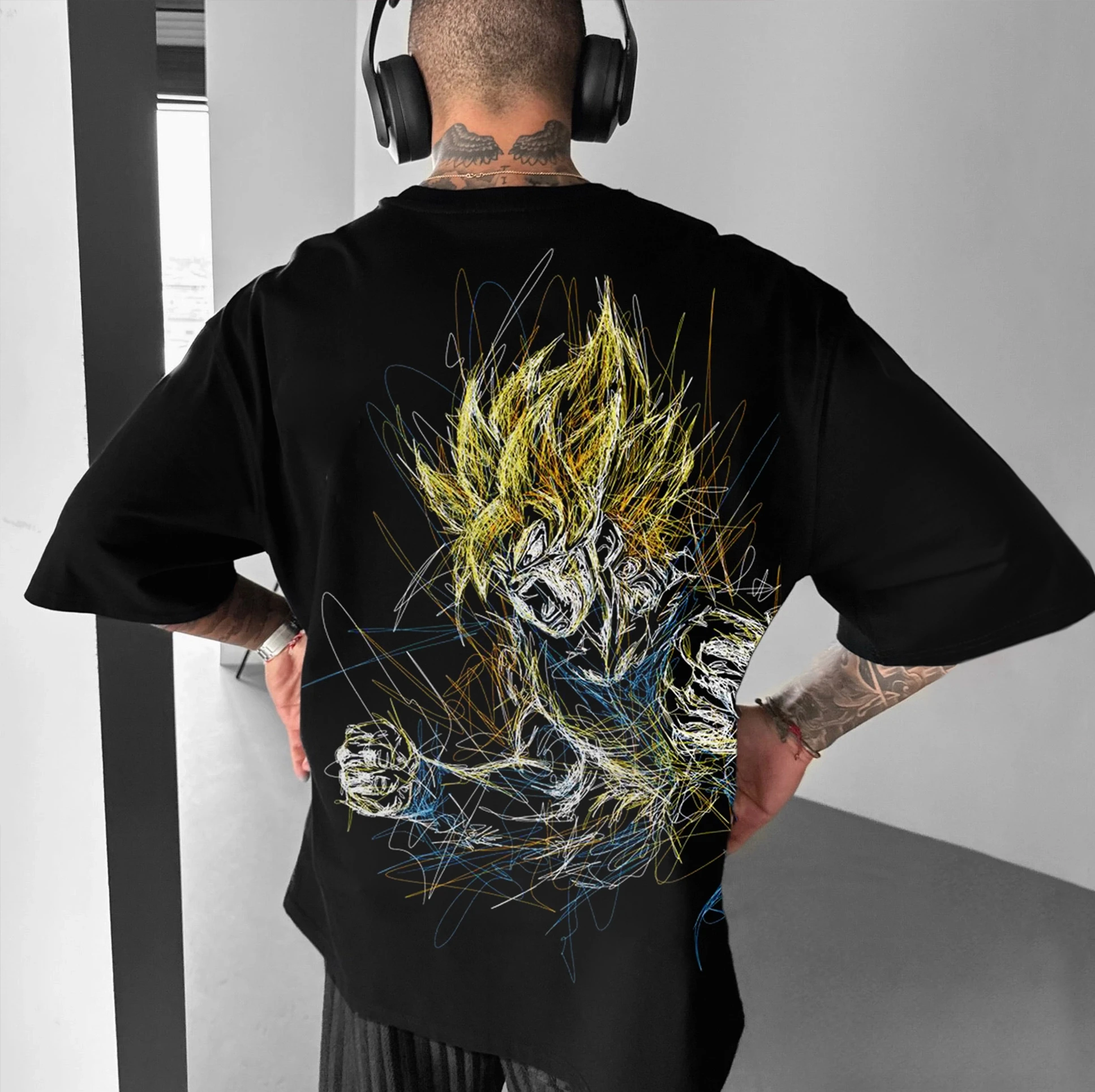 Dragon Ball Printed Cotton Short-sleeved American-style Loose, Breathable And Sporty Round-neck T-shirts For Men And Womenins