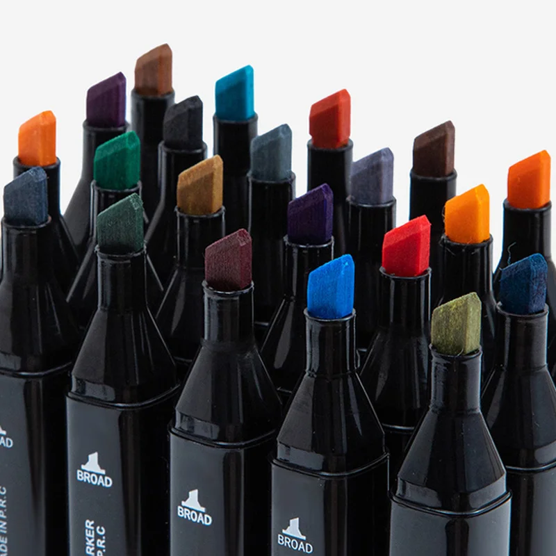 Double Headed Oily Tip Based Markers 12/30/36 Colors Oily Art For Graffiti Sketching Draw Manga Art Supplies Marker Pen Set Gift