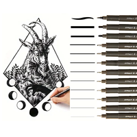 12pcs different Brush Tip fine point Line Markers pens, for Drawing Painting Writing Sketching