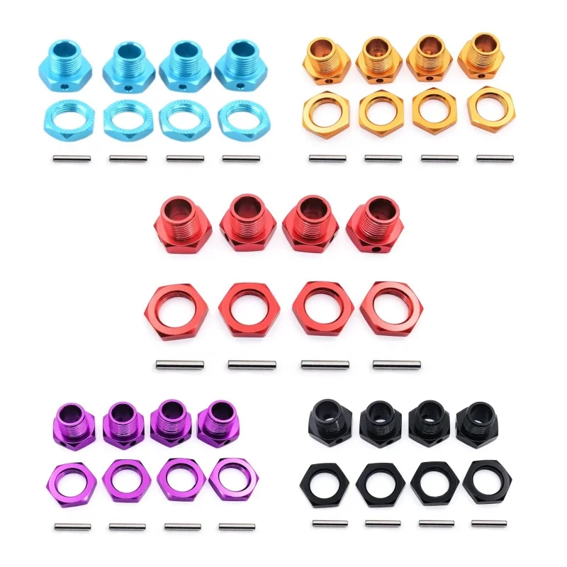 M17 17mm Aluminium Alloy Wheel Hub Adapter Hex Nut Pin Anti-Dust Cover For 1/8 RC Model Car HSP Axial Kyosho Tamiya 81011 Parts