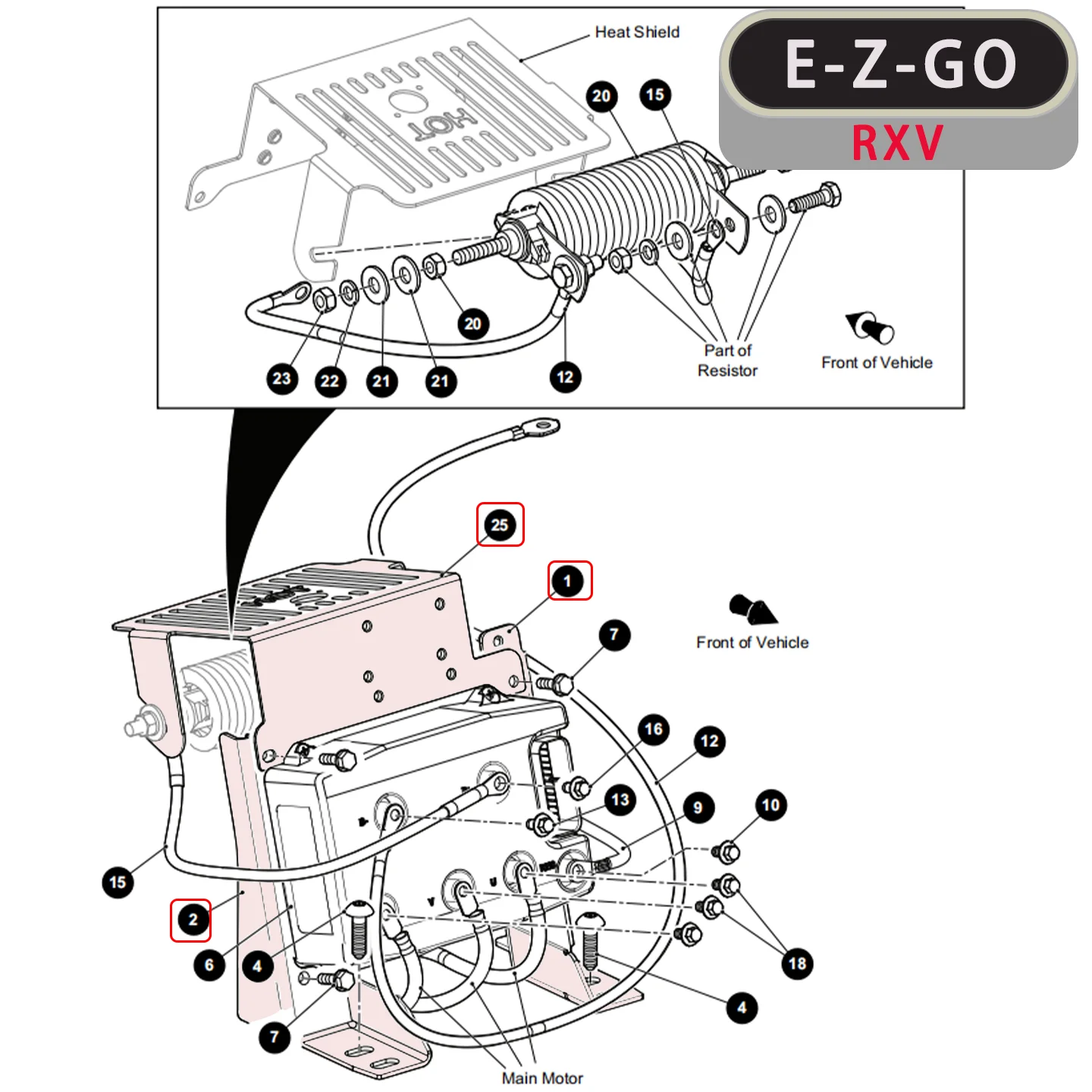 E-Z-GO RXV 2008-UP Controller Mount Bracket Kit with Battery Box Support Golf Cart Accessories OEM 623170 623213 645964