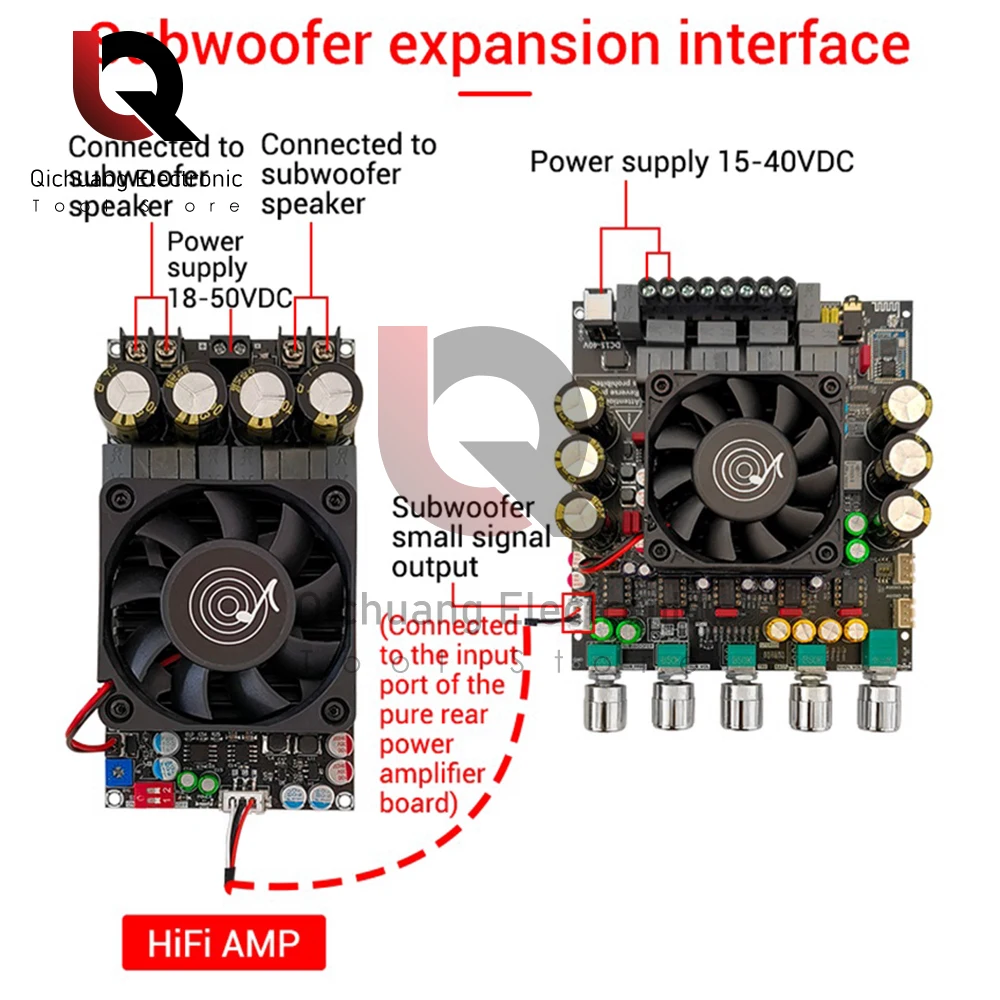 ZK-APTX2 DC15-40V 2.1 kanałowy wzmacniacz mocy 200W + 200W + 400W moduł wzmacniacza audio HiFi NE5532 Chip dla modułu Qualcomm QCC3034