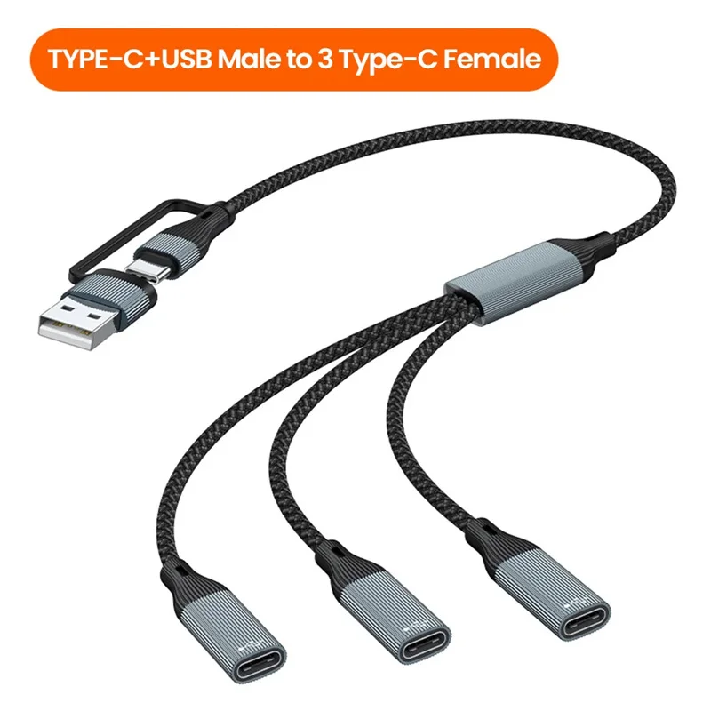 

3 в 1 USB-концентратор типа C USB/USB C к кабелю типа C, разветвитель OTG, передача данных для U-диска, жесткий мобильный диск, телефон, ПК, ноутбук