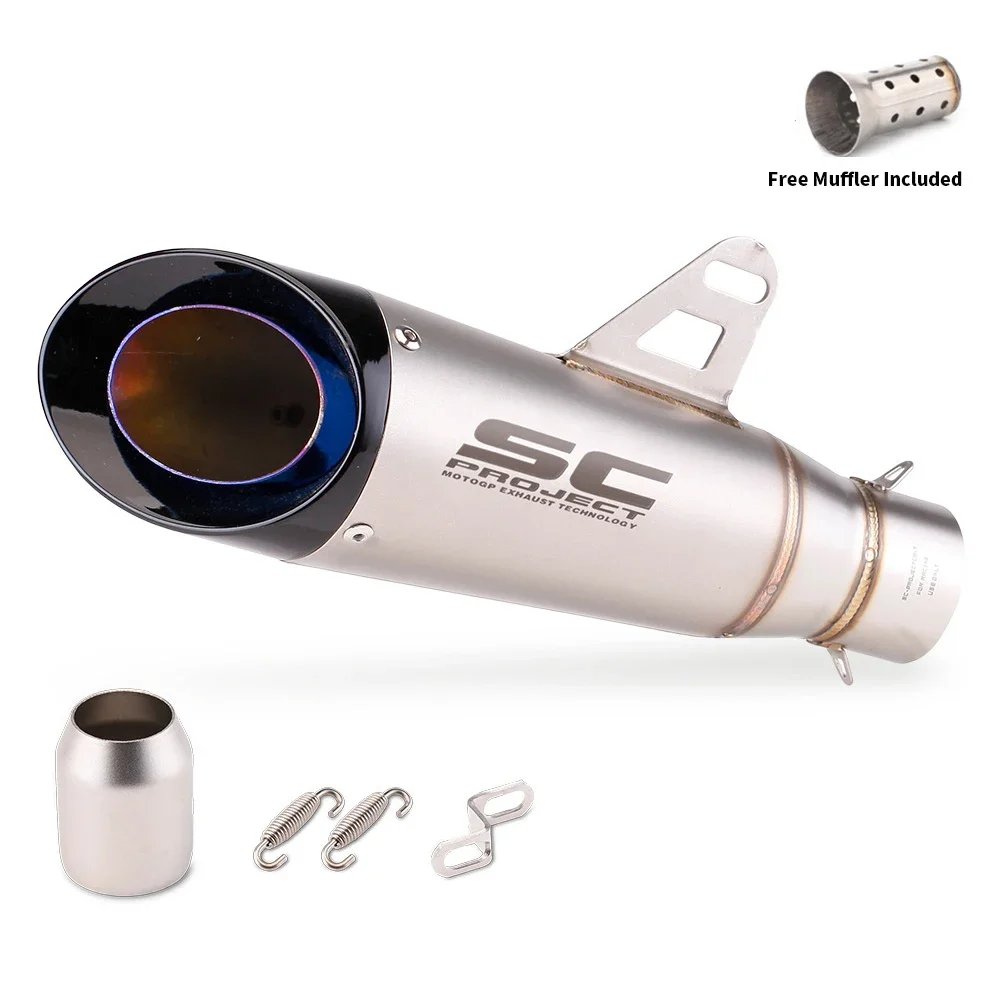 For Kawasaki Ninja Z900 Honda CB650R Yamaha R3 51mm Motorcycle Exhaust Muffler Pipe Escape 335mm Length image 6