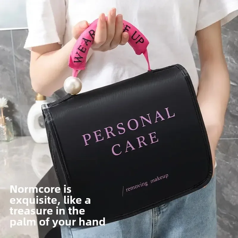 

High Appearance Large Capacity Makeup Bag, Women's Simple Wash Bag High-end Handheld Travel Portable Storage Miscellaneous Items