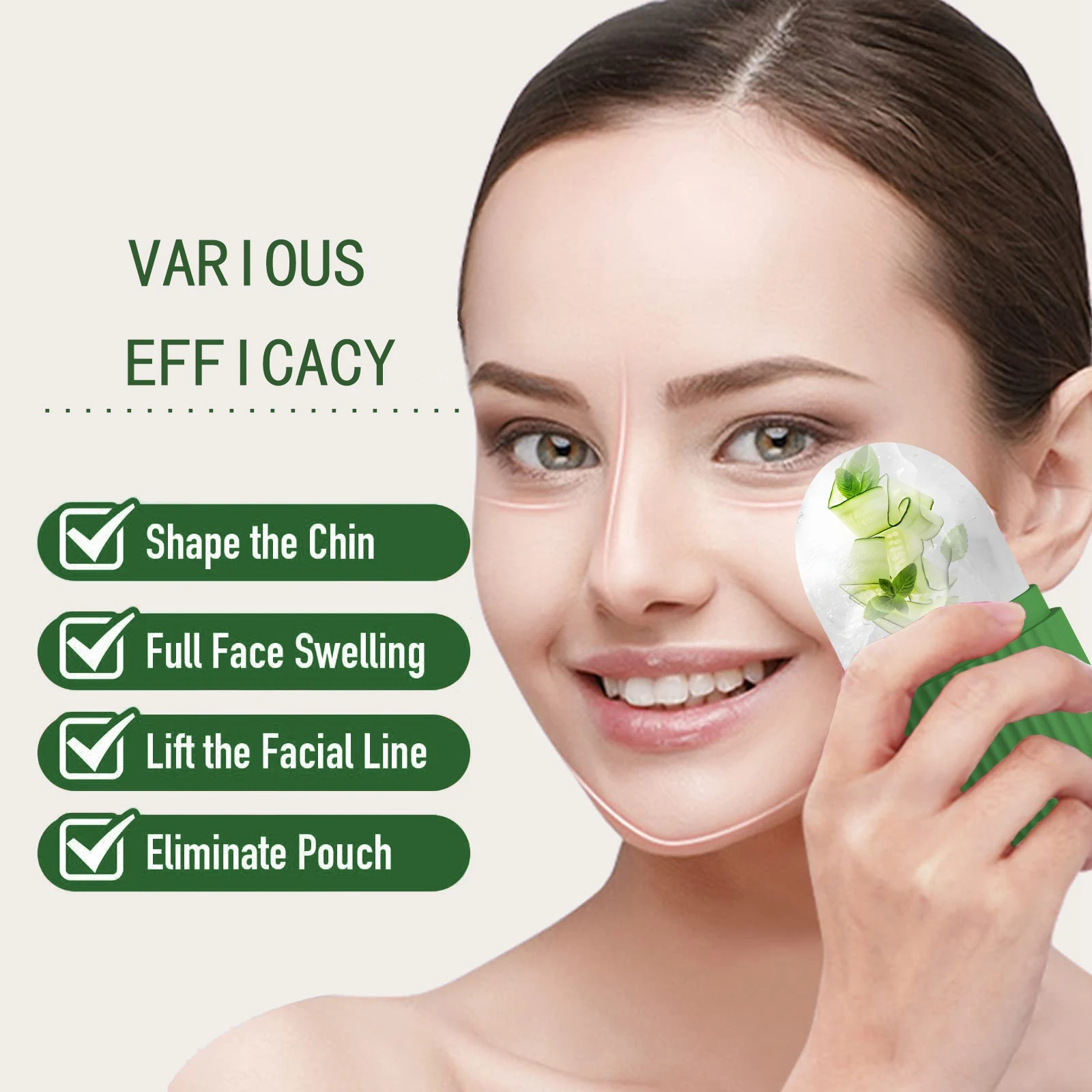 قالب أسطوانة من السيليكون لشبكة الثلج لتجميل الوجه لرفع البشرة وتهدئة حب الشباب وأداة علاج الوجه والعناية بالبشرة ﻿ ﻿