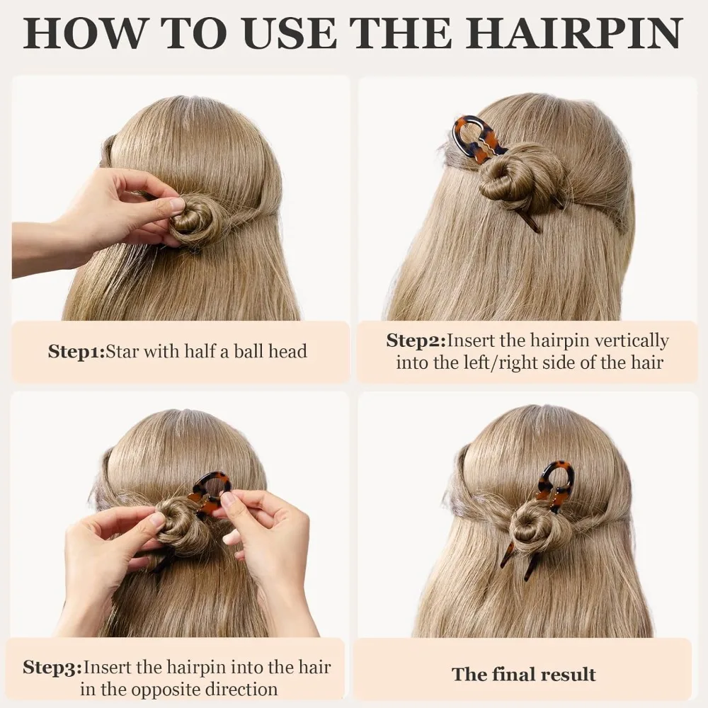 3 قطع من دبابيس الشعر الفرنسية من Sunolga للنساء، دبابيس شعر Lialys كبيرة 4.38 بوصة لجميع الشعر، شكل منحني لتناسب أفضل الرأس #6