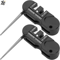 Survival Sharpener Tool With Hard Alloy Ceramic Stone For Outdoor Hunting Knives Compact Lightweight Multi Purpose Cone Hook