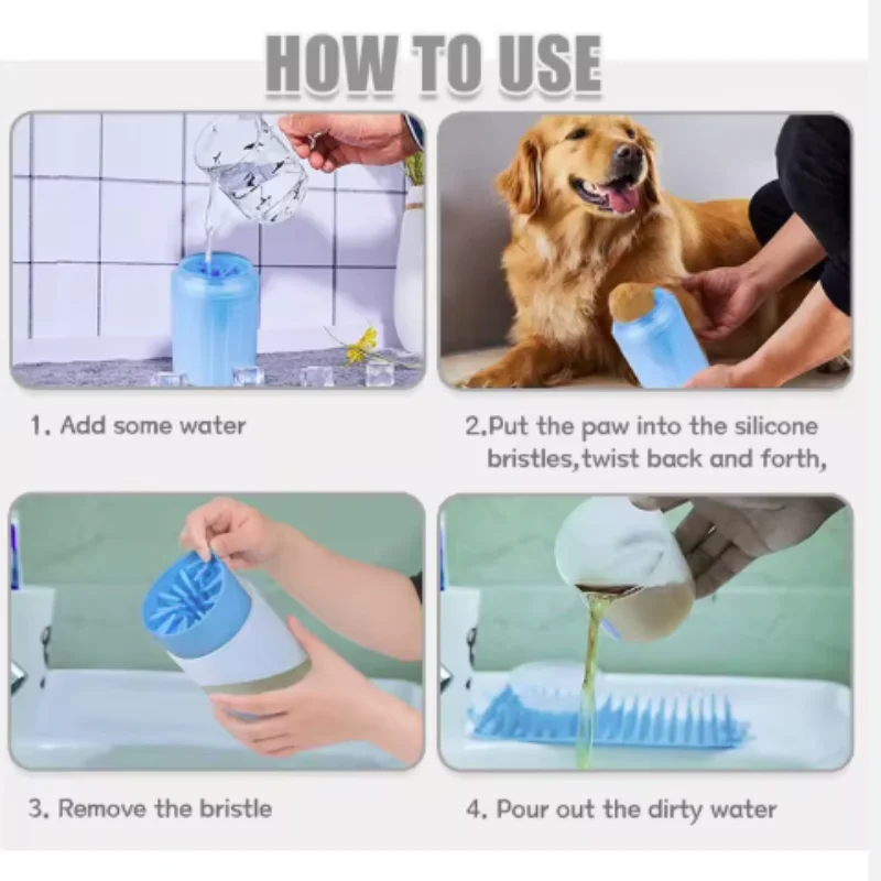 Dog Paw Cleaner Cup Soft Silicone Combs Portable Outdoor Pet Foot Washer Paw Clean Brush Quickly Wash Foot Cleaning Bucket image 6