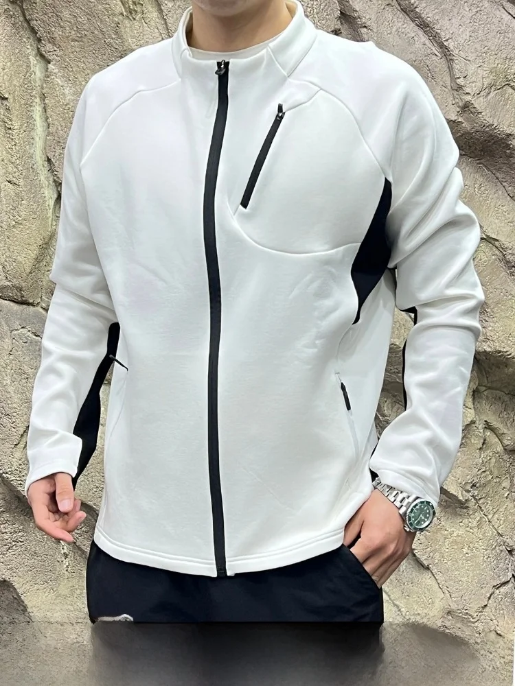 

3D Multifit Outdoor Sports Jacket Men's Spring Autumn Zipper Closure Standard Fit Nylon Polyester Blend Long Sleeve Stand Collar