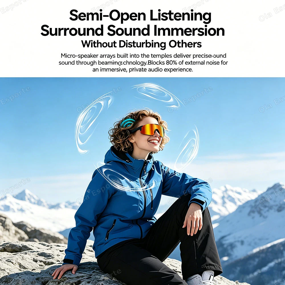 Cycling Smart Glasses Camera Bluetooth Call Anti-shake Sunglasses Men Women Smart Audio Glasses Waterproof Music Windproof Glass view 5