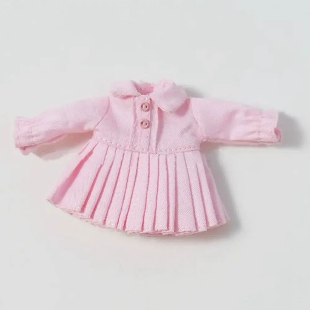 Handgemachte Orgel Kleid Kleidung Mode Spitze Faltenrock DIY Zubehör Revers Kragen Jeans Kleider für 1/11 OB11 Puppen