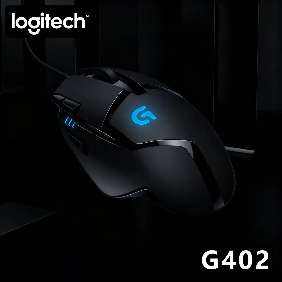 Logitech G402 Hyperion Fury Gaming Mouse, Wired, 4000 DPI, 8 Programmable Buttons, 500 IPS Tracking, 1ms Response, Mac/Windows