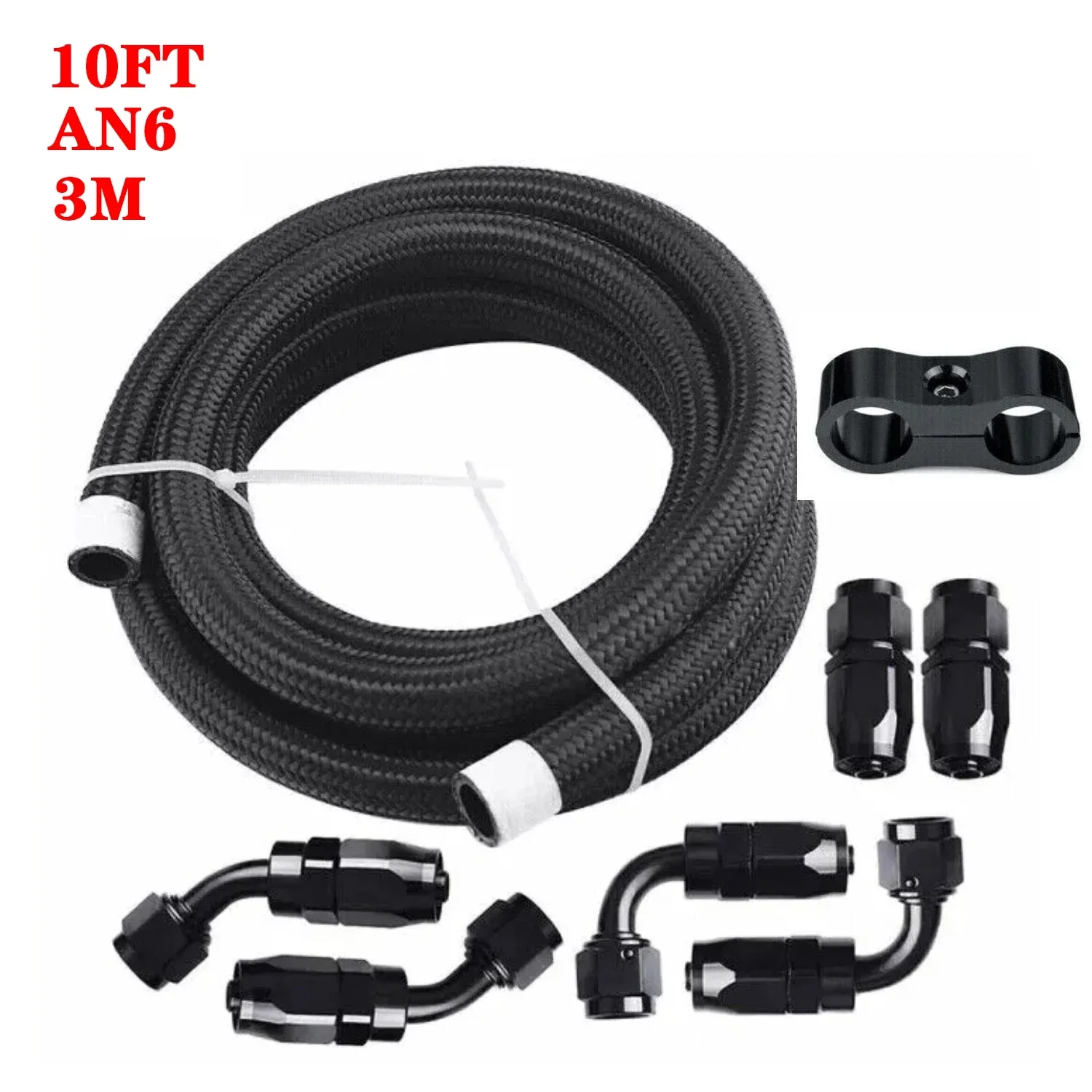 Durable 3M/10ft AN6 Stainless Steel Braided Fuel Hose Assembly with 6AN Fittings, Suitable for Oil and Gas - view 2