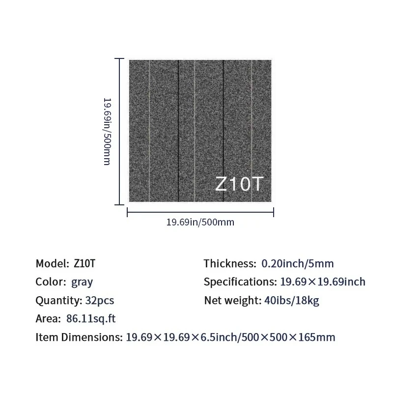 32pcs lot PE Carpet Tile Splicing Square Large Area Floor carpet for Office Restaurant Hotel Hall 50*50cm (ZT series) view 2
