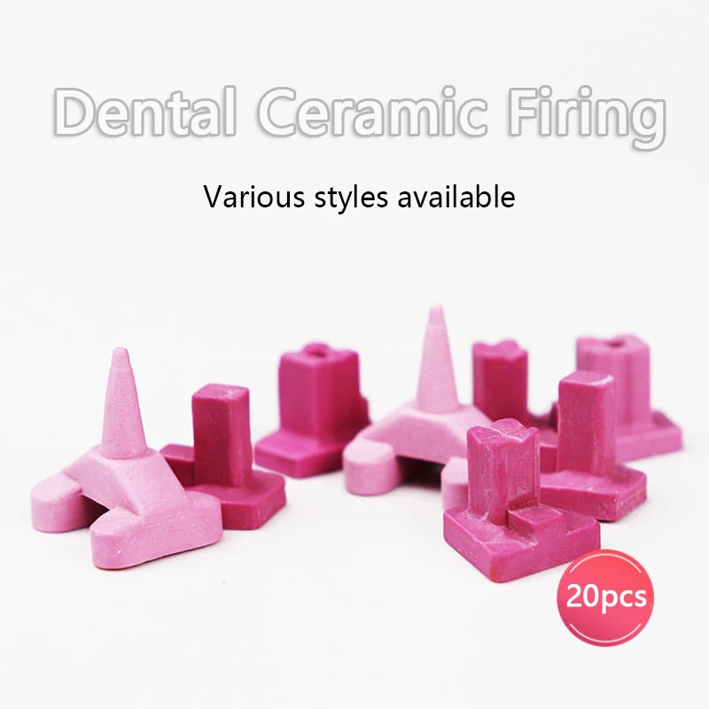 20Pcs Dental Ceramic Firing Pink Pegs Dental Lab for Single Porcelain Crown Oven Tray Ceramist Tool