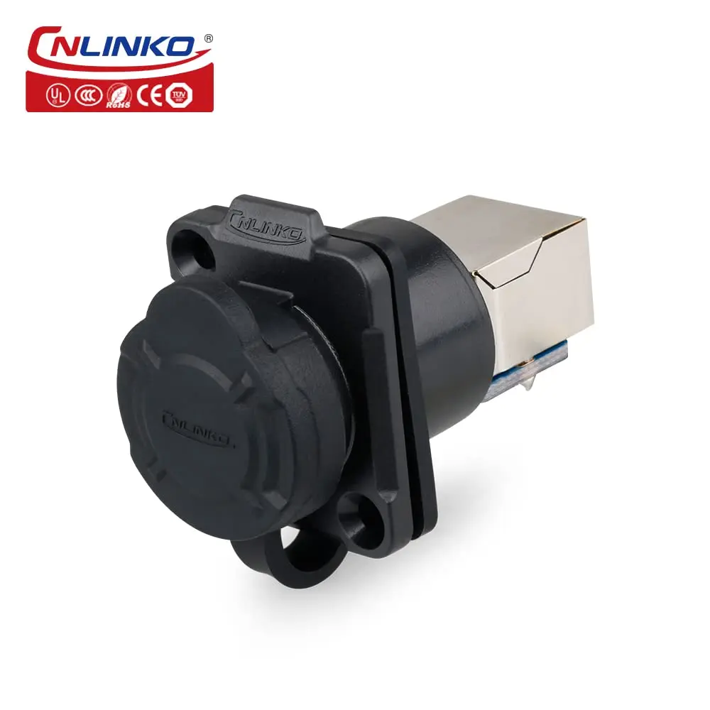 CNLINKO Quick Connect PBT Plastic LP16 RJ45 Connector Waterproof Network Connectors High Reliability for Industrial Ethernet