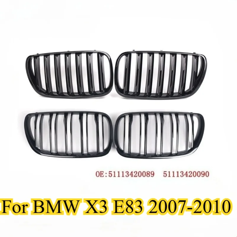 

Для BMW X3 E83 2007 2008 2009 2010, решетка автомобиля, передний бампер, гоночная решетка черного цвета 51113420089 51113420090, аксессуары, детали