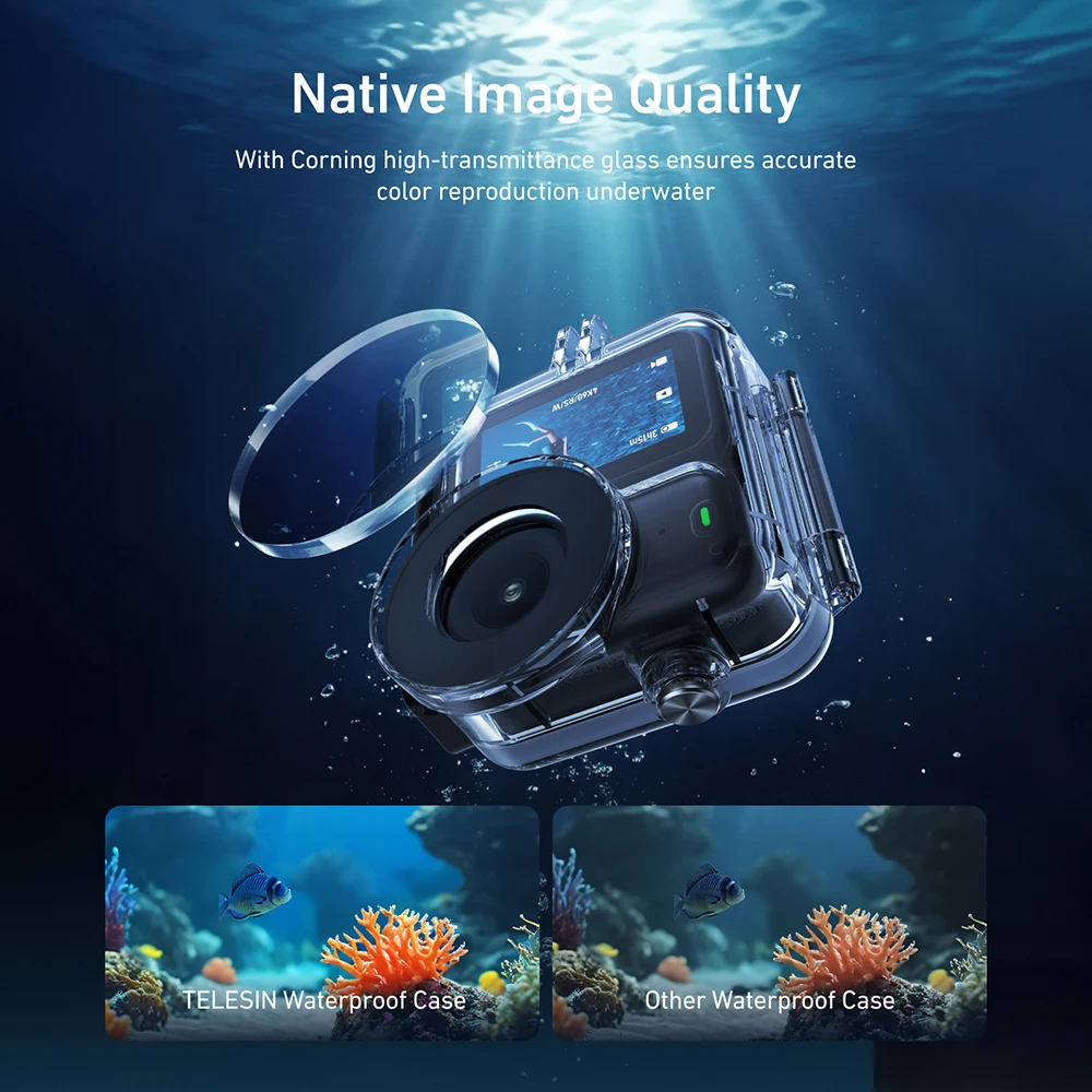

Camera Protective Shell For DJI Osmo Nano,60M Waterproof Case Transparent Tempered Glass Cover