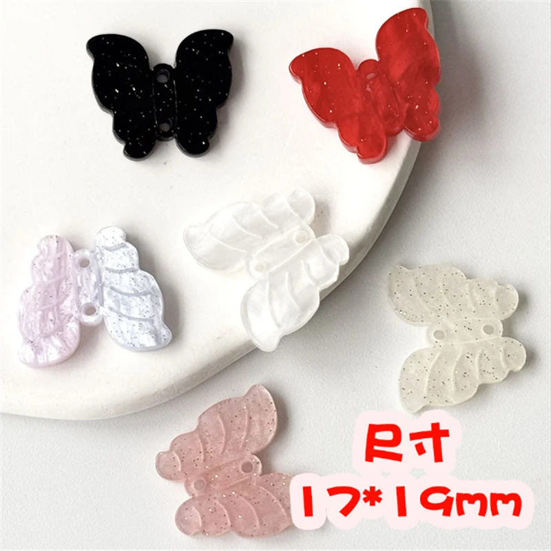 20 pz nuovo creativo acido acetico farfalla perline acriliche connettori di fascino orecchini fai da te gioielli per capelli che fanno accessori ornamento
