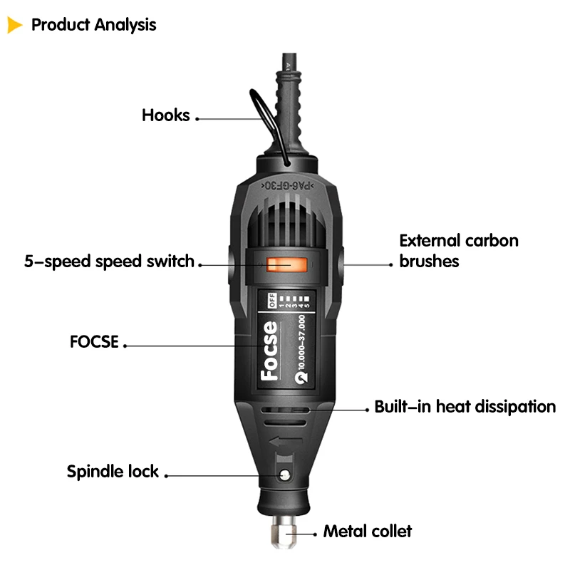 Electric Mini Drill 180W Grinder Engraving Rotary Tool Variable Speed Dremel Grinder Polishing Accessories Set Power Tools