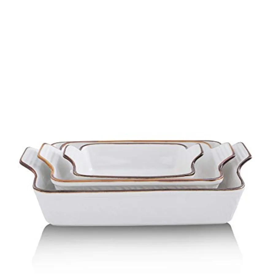 

Bakeware Set Ceramic Baking Dish Set Rectangular Casserole Dish Set Lasagna Pans for Cooking Cake Dinner Kitchen 9 x 13 Inches