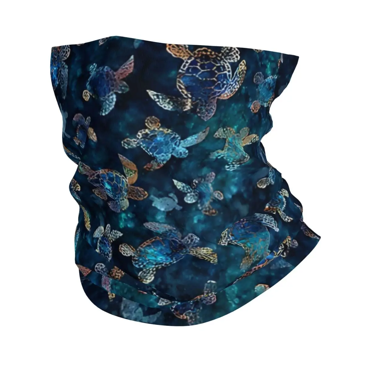 Sea Turtles Blue Pattern Bandana Neck Gaiter Printed Balaclavas Wrap Scarf Multifunctional Cycling Running for Men Adult