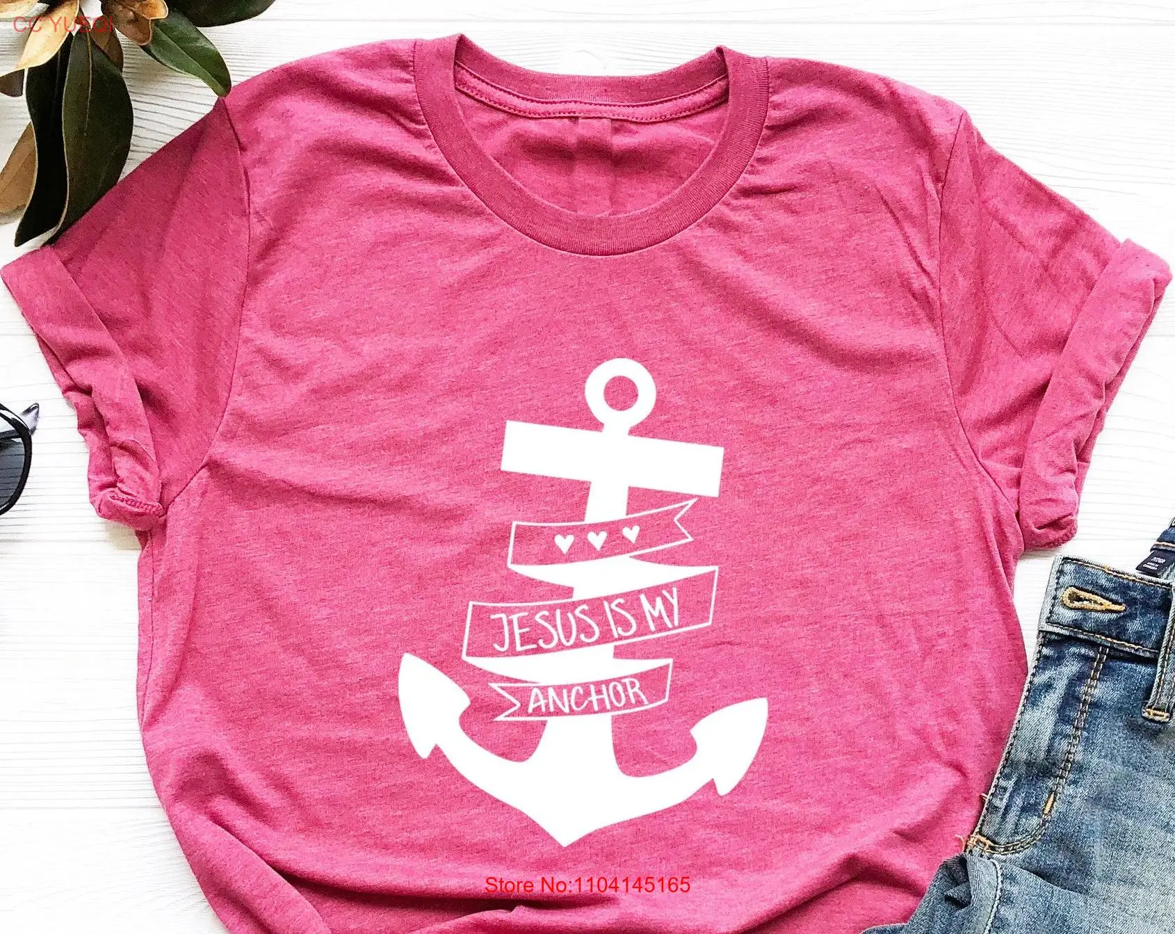 

Jesus is My Anchor T Shirt Christian GifT Religious Faith for Lover Apparel long or short sleeves