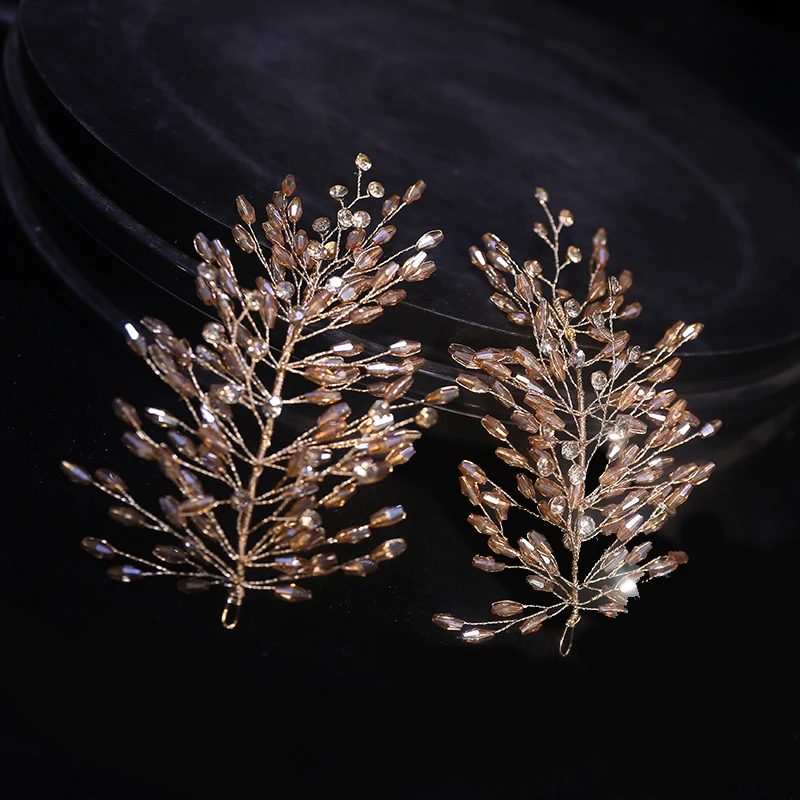 

2pc Fashion Crystal Accessories Bridal Hair Accessories Wedding Banquet Parties Elegant Luxurious Jewelry Headbands Hair Clips