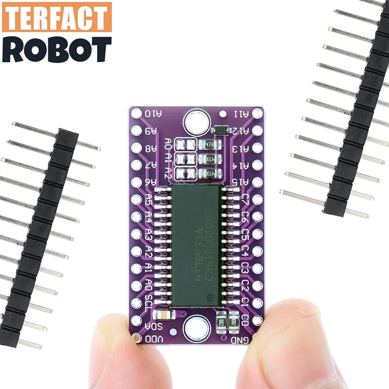 TERFACT 2 قطعة HT16K33 16x8 LED نقطية محرك وحدة التحكم أنبوب رقمي سائق مجلس التنمية