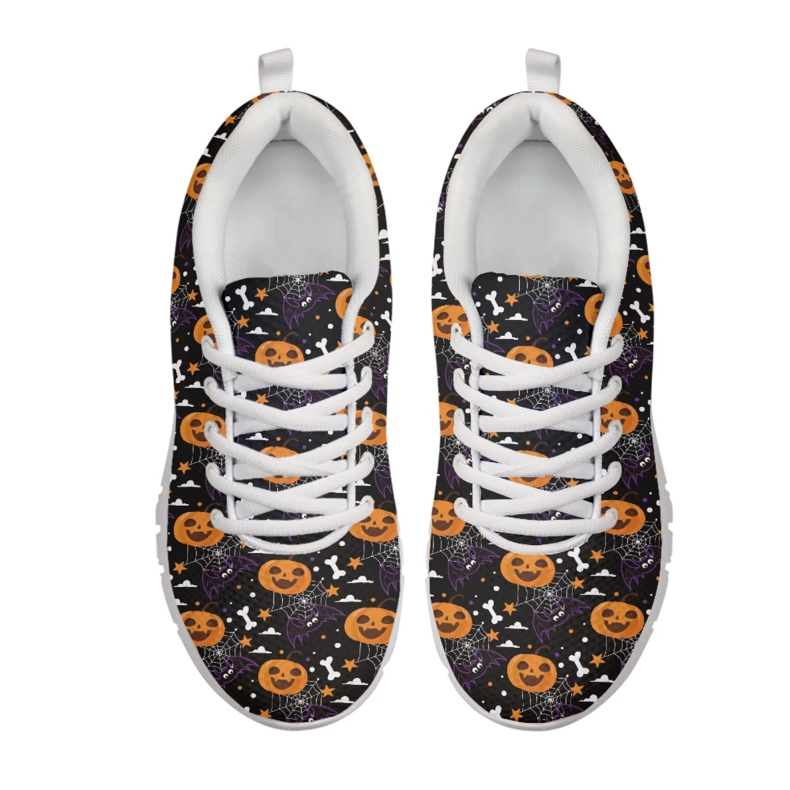 Coloranimal Non slip Sole Anti Slip Running Shoes for Men Women's Tennis Shoes for Gym Pumpkin Spider Web Pattern