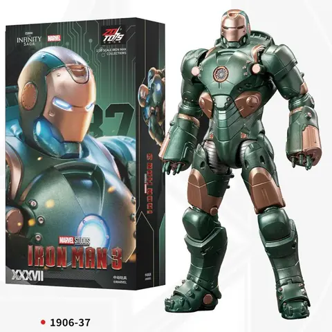 ZD Toys Iron Man figura de acción Mark 35 pargo rojo Iron Man MK 24 MK 22 MK 47 Tony Stark Ironman figura acción coleccionar juguete para regalo