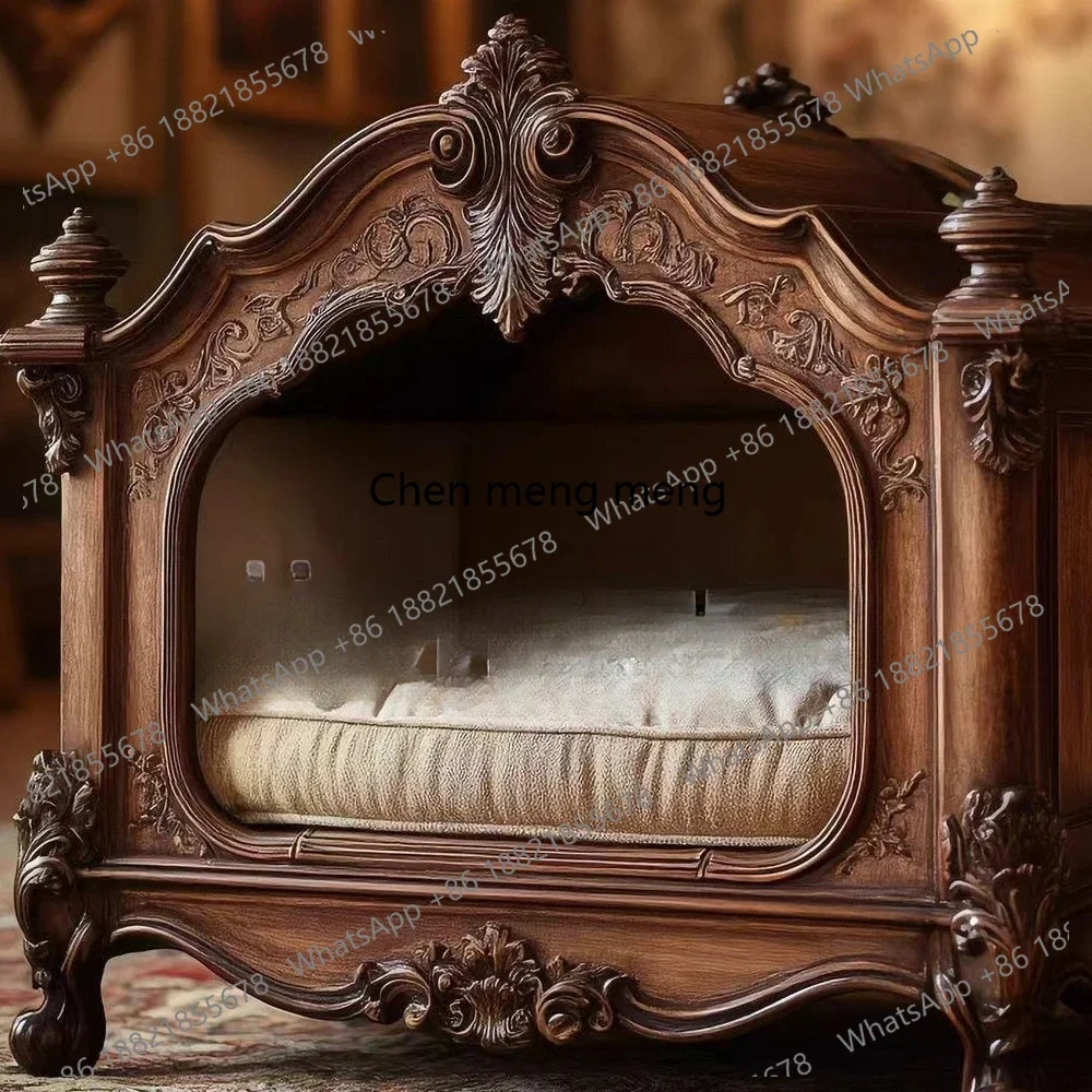 American country style pet furniture cat villa dog villa upscale solid wood cat house dog house