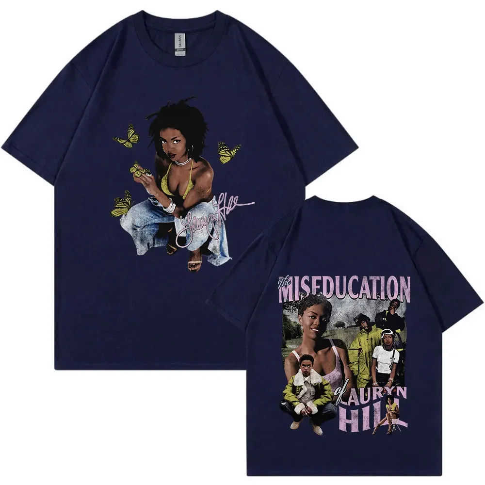 

Men's summer Vintage Casual Short Sleeve funny Fashion Hip Hop T Shirts Streetwear Lauryn Hill Music Album Graphic T-Shirt style