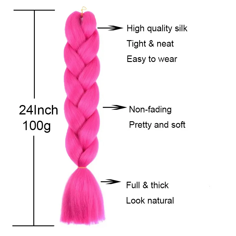 Synthetic 24Inch Long Straight Braiding Hair Extensions Colorful Jumbo Twist Crochet Braids Hair Accessories for Women image 2