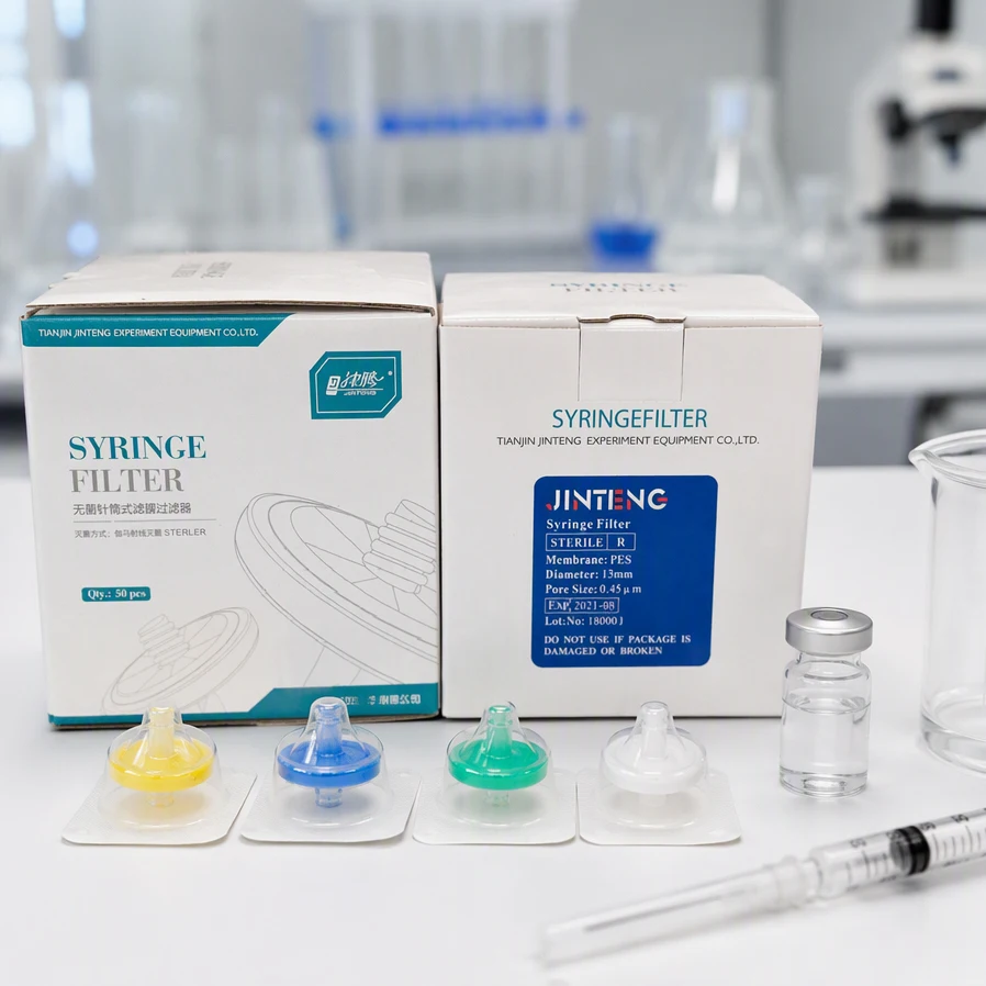 50Pcs/Box Disposable Sterile Syringe Filter PES Nylon Membrane 0.22µm/0.45µm with Luer Lock For Lab Scientific Use