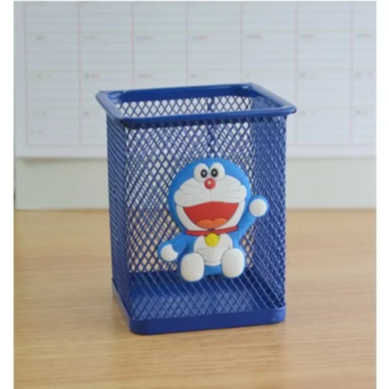 Doraemon Bleistift halter Metall Stift halter Mädchen Junge Desktop-Stift halter Clips Box Schul büro Kinder Briefpapier Make-up Pinsel Lagerung