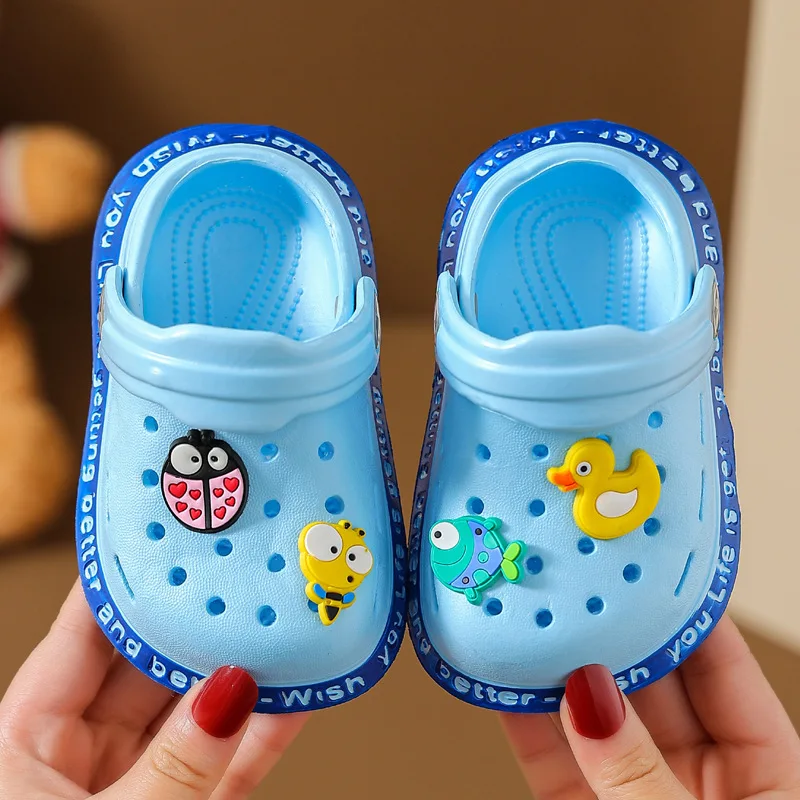 Summer Kids Sandals Cartoon Baby Girl Shoes Soft-Soled Non-Slip Slipper for Boys Fashion Hole Home Slippers