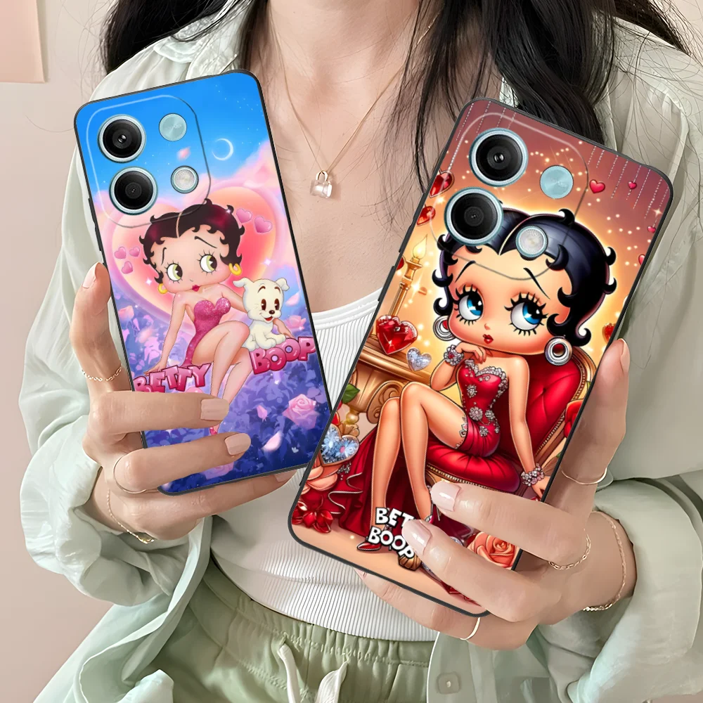 Mobile B-Bettys Phone Case for Xiaomi Redmi Note 13 12 11 10 9 8 7 6 S A Pro Lite Plus 5G Black Smartphone Cellphones Cover