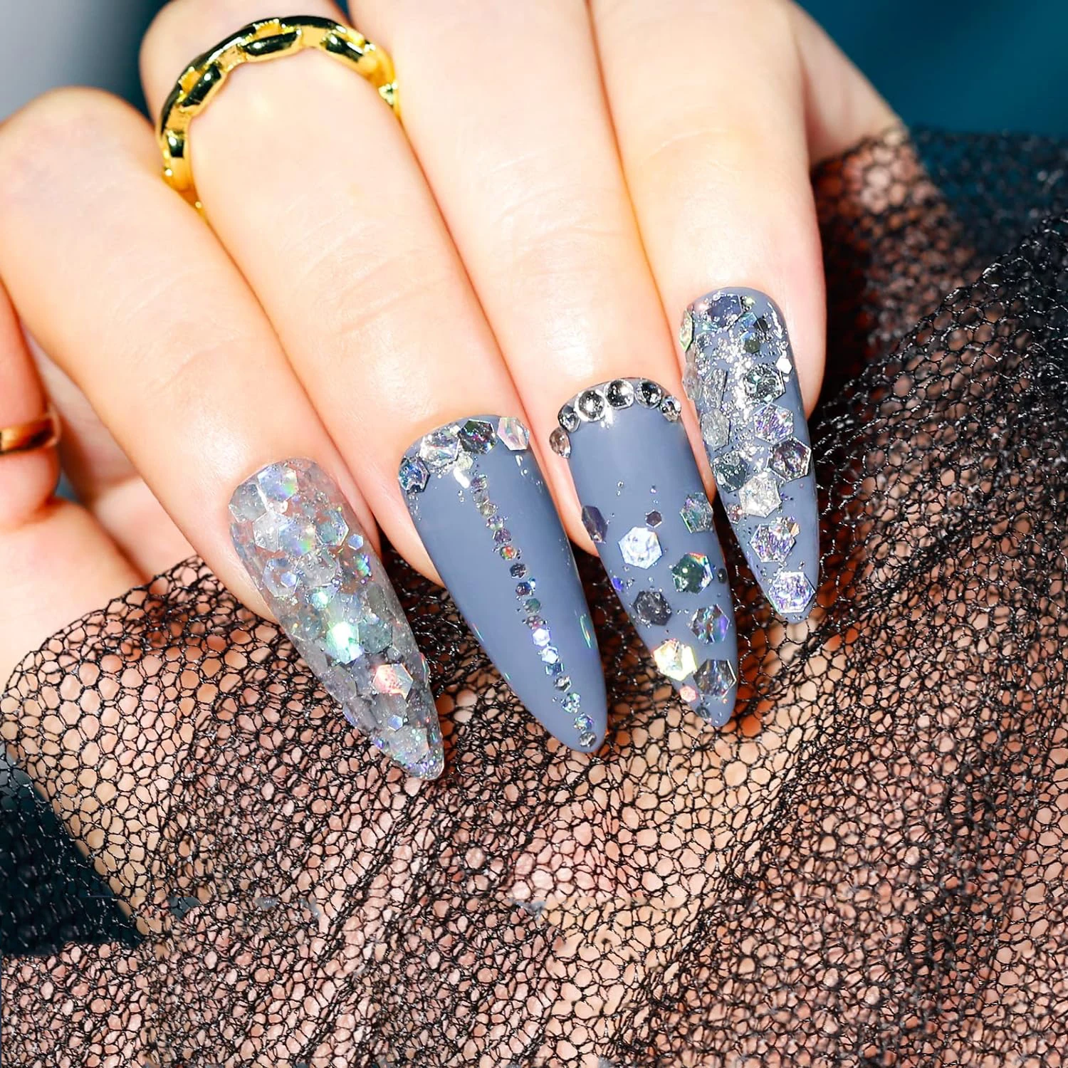 لمعان أظافر فضي لمهرجان الراتينج ، ترتر رقائق مكتنزة لمستحضرات التجميل ، حرفة ، مكتنزة ، 80 جرام ، أونصة ،