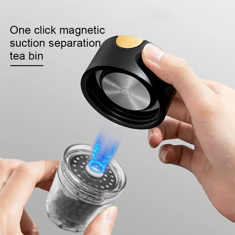 SOUDRON ポータブル健康 pH9.5 フィルタードリンクフラスコ二重ガラスミネラルアルカリ水素水ボトル