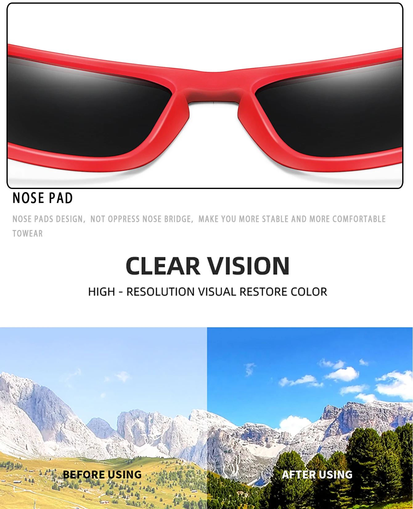 UV400 Polarisierte Klassische Quadratische Radfahren Sonnenbrille Männer und Frauen Auto Fahren Sonnenbrille Dirt Bike Motorrad Wandern Gläser – Detail 13