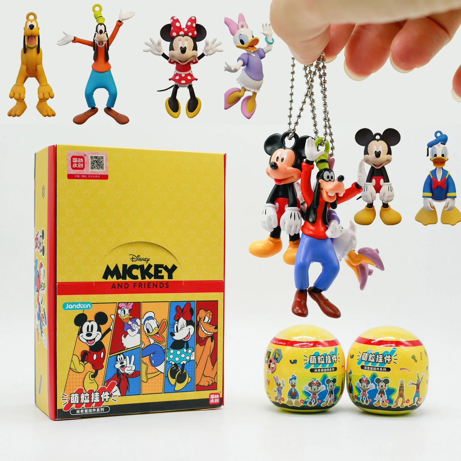 Caja ciega de Mickey Mouse y sus amigos de Disney, juguete Gashapon, Mini figura de colección, Micro modelo, mochila, colgantes, llavero, regalos para niños