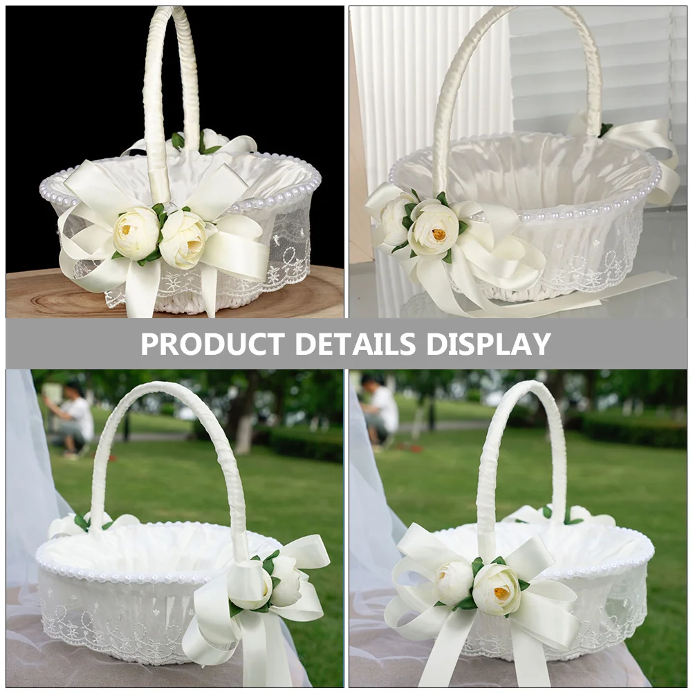 

Exquisite Small Flower Basket for Wedding Ceremony Romantic Petal Basket Ideal for Beach Wedding Baby Shower Guest House Decor