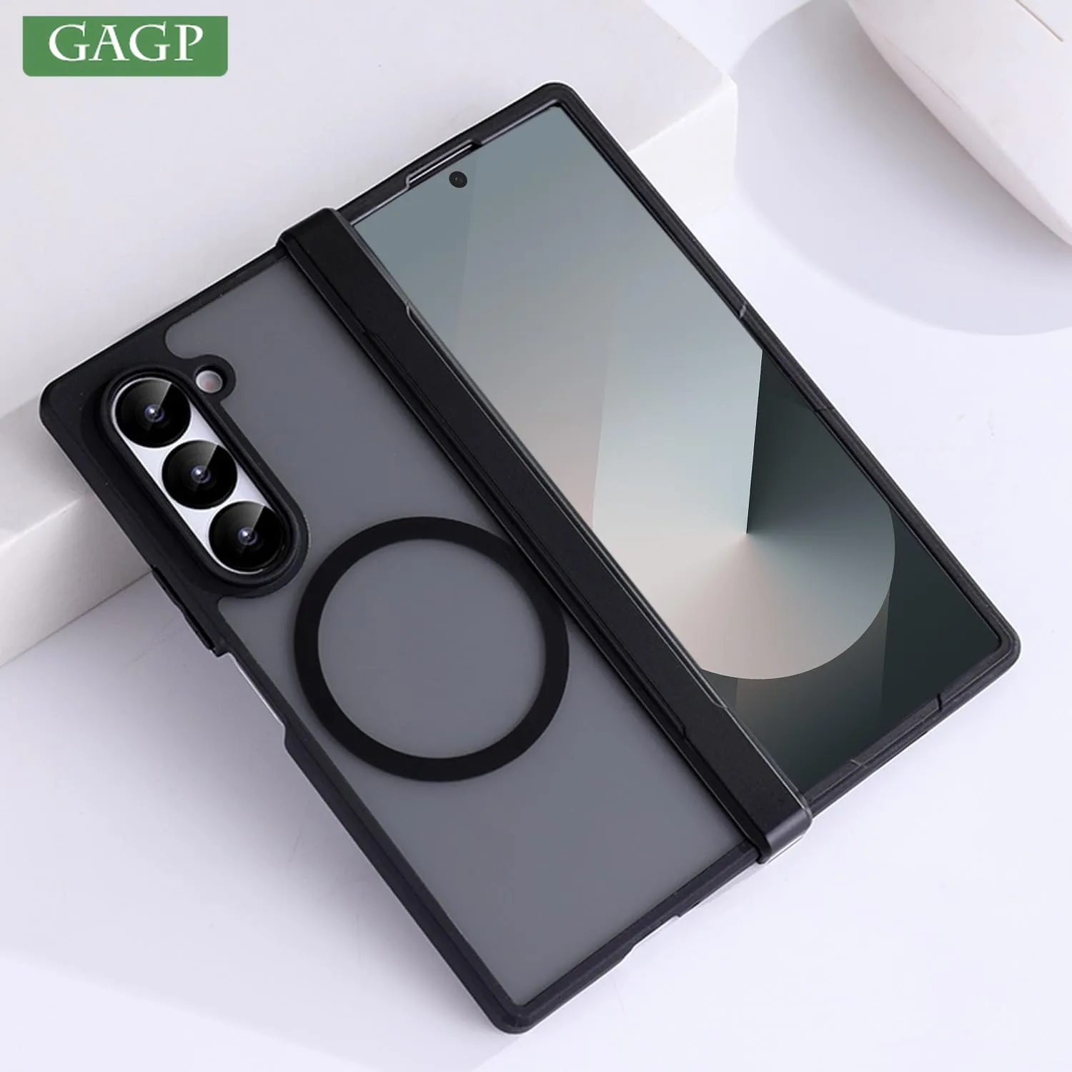 Magnetic Magsafe Case for Samsung Galaxy Z Fold 6 5 4 Hinge Protection Lightweight Matte Transparent Black Hard PC ZFold6 Case