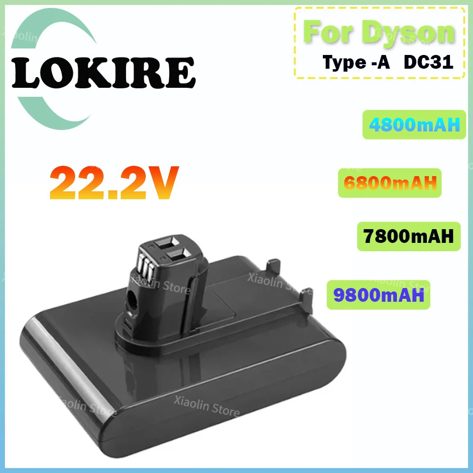 

22.2V For Dyson 9800/4800mAh typ A li-ion bateria odkurzacza forDyson DC35, DC45 DC31 DC34 DC44 DC31 zwierzę DC35 zwierzę