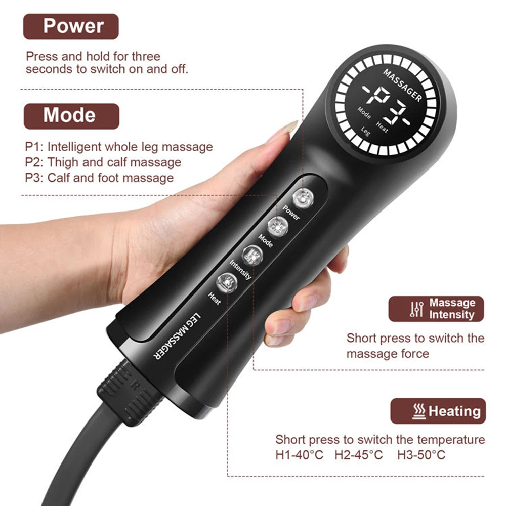 Air Compressed Leg Massager Heating Cycle For Relaxing Foot Massage For Relieving Muscle Soreness For Professional Athletes
