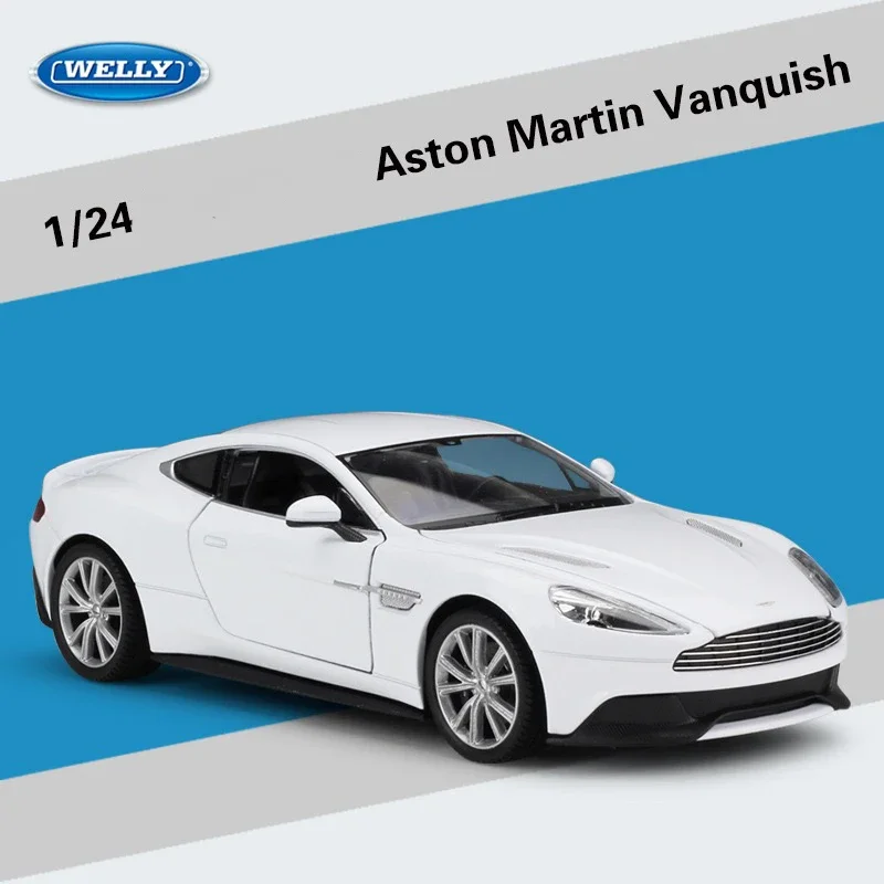 WELLY 1:24 Aston Martin Vanquish Sports Car Simulation Alloy Car Model - Suitable for Children\'s Toys and Collections